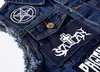 Coletes masculinos Patches Design Jeans Vest Rasgado Denim Colete Homens Homem Sem Mangas Desfiado Tamanho 6XL 230925
