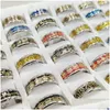 Anneaux de bande 30pcs Mix 316L Modèle en acier inoxydable Bague Vintage Hommes Cool Mode Qualité Jerwelry En gros Drop Livraison Bijoux Dhsoy