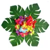 Fiori decorativi Decorazione sostenibile Foglie artificiali verdi vibranti Puntelli realistici per la decorazione domestica della festa Tavolo hawaiano