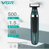 Rasoirs électriques VGR rasoir à barbe rasoirs à barbe professionnels Machine de coupe de cheveux étanche lames double face Machine à raser pour hommes V393 230925