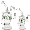 Bécher en verre Bong conduites d'eau avec bol d'herbes sèches conduite d'eau tube droit dab rigs plate-forme pétrolière joint de 14 mm