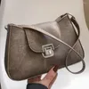 Borse da sera Retro ascelle da donna 2023 Autunno Inverno Moda Texture Borse quadrate Borsa a tracolla da moto personalità