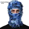 Masques de cagoule de cyclisme coupe-vent chapeau d'hiver tricoté complet un masque de ski à 1 trou hiver chaud adultes cagoule masque facial capuche de camouflage tactique couvre-chef