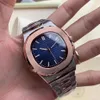 New Style Automatic Movement Men Watch Glass Back Blue Face Sapphire Crystal 316 Stainless Band Watch283S