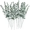 Fleurs décoratives forme exquise plante artificielle tiges d'eucalyptus réalistes décor de verdure pour mariage maison 20 pièces Simulation réutilisable