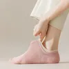 Women Socks Solid Color Sock Slippers Thin Breathable Summer Invisible No Show Silicone Non-slip Cotton Low Cut Ankle Boat