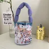 Large Capacity Casual Canvas Tote Handbags Students Cartoon Cute Cotton Filled Handbag Shopper Bags Purse for Women Bucket Bag