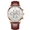 NIBOSI Brand Quartz Chronograph Fine Quality Leather Strap Mens Watches Stainless Steel Band Watch Luminous Date Life Waterproof W2602