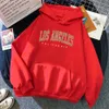 Dames Hoodies Sweatshirts Los Angeles Californië Verenigde Staten Stad Luipaard Dames Hoody Mode Ronde hals Kleding Hip Hop Streetwear Zacht Ronde hals Vrouwelijke hoodie 230926