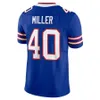 Anpassade män kvinnor ungdomsfotbollströjor 86 Dalton Kincaid Jersey 17 Josh Allen 14 Stefon Diggs 21 Poyer 40 von Miller 58 Matt Milano 3 Damar Hamlin 88 Dawson Knox 2023 Ny ny