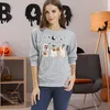 Felpa con fantasma di Halloween Donna Camicie divertenti con zucca Stagione spettrale Pullover grafico Hocus Pocus Top a maniche lunghe Felpa di Halloween