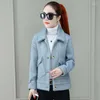 Women's Wool Plaid Mink Velvet Jacket Women 2023 Korean Wild Blend Coat Spring Autumn Ladies Loose Short Woolen Outwear W17