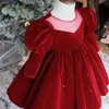 Robes de fille Noël bébé fille princesse velours robe à manches longues printemps automne hiver infantile enfant en bas âge robe fête noël bébé vêtements 1-12y 230925