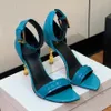 patent leather high-heeled sandals 10.5cm ankle strap stiletto heels Dress Shoes Luxury designer sandals Office party shoes Nude Blue Green black brown purple