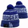 Bonnet Dodgers Bonnets Équipe de baseball nord-américaine Patch latéral Hiver Laine Sport Tricot Chapeau Crâne Casquettes A0