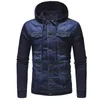 Bontjassen voor heren Denim heren mannelijke hoodie Cowboy bommenwerper Bovenkleding Trendy jeans Street chic herfst gescheurde dunne mode-jas Jassen heren