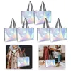 Gift Wrap 6 Pcs Foldable Shopping Bag Wedding Bags Non-woven Portable Storage Holders Fabric Wrapping Bridesmaid Grocery Holographic