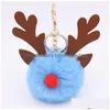 Portachiavi Simpatico peluche Alce Portachiavi Pompon Ciondolo Catene Anello Portachiavi Auto Porta ciondoli Borsa Regali Decorazione albero di Natale Drop Deliver Dhrwm