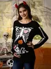 Women's Halloween Maternity Long Sleeve Pregnancy Shirt Halloween Shirts for Women