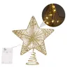 Dekorativa figurer Holiday Tree Decoration Christmas Top Star Decorations Outdoor Lighting Pentagram