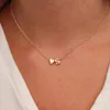 Fashion Tiny Heart Dainty Initial 26 Letter Necklace Gold Silver Color Stainless Steel Women Girl's Jewelry Birthday Gift