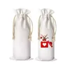 Other Festive Party Supplies Sublimation Blanks Wedding Wine Bottle Gift Bags Canvas Bag With Dstring For Halloween Christmas Deco Otbgd