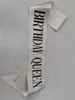 Birthday Queen Girl Glitter Sash Sparkly Foil Silver Gold For Sweet 16th 18th 21st 25th 30th 40th 50th Bday Party Decorations