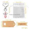 Keychains Lanyards 24Pcs Angel Guardian Pendants With Organza Bags And Thank You Tag For Party Return Gifts Favors Drop Delivery Fashi Dhtra