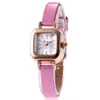 Mode carré femmes montres Quartz dames montre confortable bracelet en cuir montres multicolore Choice217u