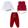 Set di abbigliamento Performance per bambini Abiti da ballo Hip Hop Crop Top Abbigliamento da strada Pantaloni cargo Ragazze Ragazzi Abbigliamento da ballo jazz Costumi Concerto 230225