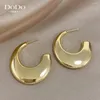 Hoop Earrings DODOHAO 316L Stainless Steel Round Wide C Shape For Women Fashion Chunky Thick Gold Color Girl Body Party Jewlery