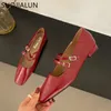 Sukienka buty Suojialun Spring Women Buty Fash Fashion Square Tose Płytkie damki Mary Jane Ballerinas Flat Heel Casual Ballet Buty 2309925