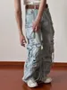 Kvinnor Pants Capris Heavy Industry Multi-Pocket Washed Cargo Pants Women Y2K Vintage Streetwear High-Rise Loose Overdized Straight-Ben Jeans 230925