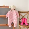 Rompertjes Sanlutoz Mode Baby Rompertjes Met Lange Mouwen Dikker Fleece Warme Winter Babykleding 230925