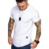 Garnitury męskie A2833 Summer Men krótkie rękawowe koszulka swobodna okrągła szyja moda elastyczna fit Funny Streetwear Solid Tshirt Hip Hop Tops S-xxl