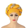 BeanieSkull Caps Arab Wrap Muslim Scarf Hijabs Turbans African Headtie Sequin Braid Hat for Women Pleated Beanie Headwrap Hair Accessories 230926