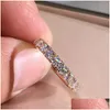 Anelli a fascia per le donne Sier Colore Cubic Zirconia Anello Pietra bianca Da sposa Matrimonio Fidanzamento Gioielli alla moda Bijoux Femme Cc1565 Drop Del Otles