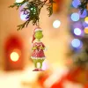 Christmas Green Elf Doll With Hat Red Green Hair Monster Xmas Merry Christmas Tree Pendant Doll Home Decors Happy New Year Gifts