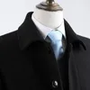 Men's Wool Winter Thicken Warm Woolen Coat Men Casual Slim Fit Fur Collar Windbreaker Jacket Business Overcoat Long Trench Blends Peacoats