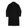 SYUHGFA – manteau en laine 2023 pour homme, vêtement mi-long, mode coréenne, épais, ample, Double boutonnage, chaud et Long, hiver