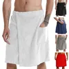 Men's Sleepwear Men BuBathrobe Bath Towel Adjustable Bathrobe With Elastic Waist Nightgown Homewear Pocket For Outdoor Sports