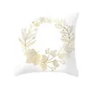 Coussin / oreiller décoratif ER Gold Plant Case Noir et blanc Golden Peint Taie d'oreiller Canapé décoratif Décor à la maison Salon Drop D Othq5