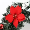 Dekorativa blommor 1st röda julkrans för ytterdörr guldfönster väggdekorationer 2023 Garland prydnad Guirnalda Navidad