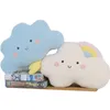 Oreillers en peluche Coussins Mignon Émotion Visage Oreiller Météo En Peluche En Peluche Tonnerre Nuages Sombres Arc-En-Ciel Nuage Blanc Coussin Bébé Lit Chambre Décor Décor À La Maison 230926