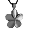 IJD8026 fleur 316l acier inoxydable crémation pendentif collier cendres souvenir urne cachette mémoire Necklace189F