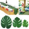 Fiori decorativi Decorazione sostenibile Foglie artificiali verdi vibranti Puntelli realistici per la decorazione domestica della festa Tavolo hawaiano