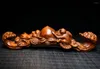 Decorative Figurines Archaize Seiko Hand-carved Boxwood Monkey Ruyi Crafts Statue