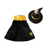 Costumes de chat pour petits chiens, Costume d'halloween pour animaux de compagnie, chapeau de sorcière, cape, tenue de photographie, Costume de Festival de Cosplay moyen 85LC