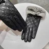 23SS projektant rękawiczek owczej skóry dla kobiet Cony Hair Riittens haftowane kwiatowe wzory Dziewczyna Pięć palców Rękawiczki zimowe prezent, w tym pudełko