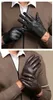 Пять пальцев перчатки 2PCS Роскошные мужские мужские кожаные овчины, вождение мужских варежек для катания на мотоцикле 230925